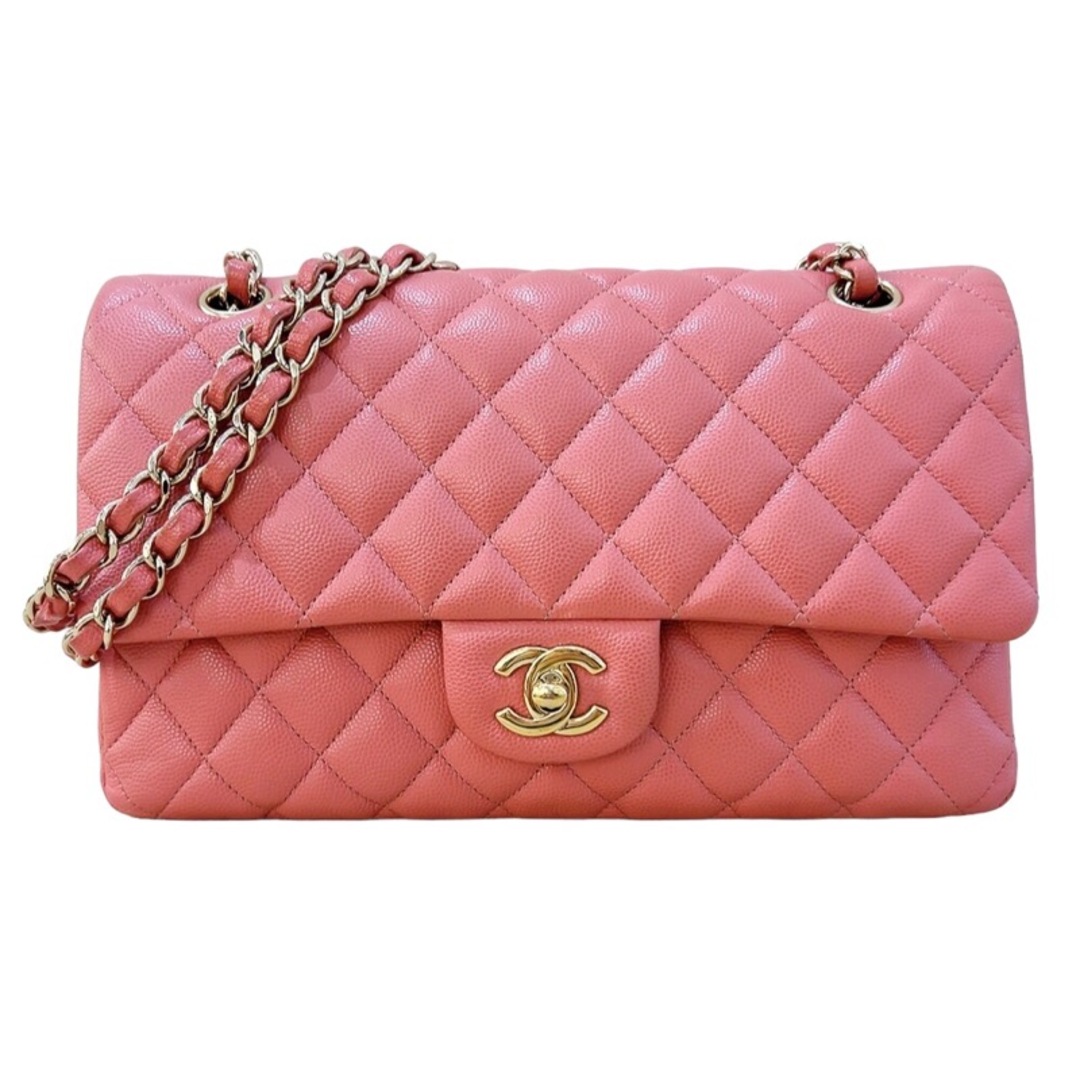 CHANEL - 　シャネル CHANEL マトラッセ25 A01112  ピンク/GD金具 キャビアスキン レディース ショルダーバッグ