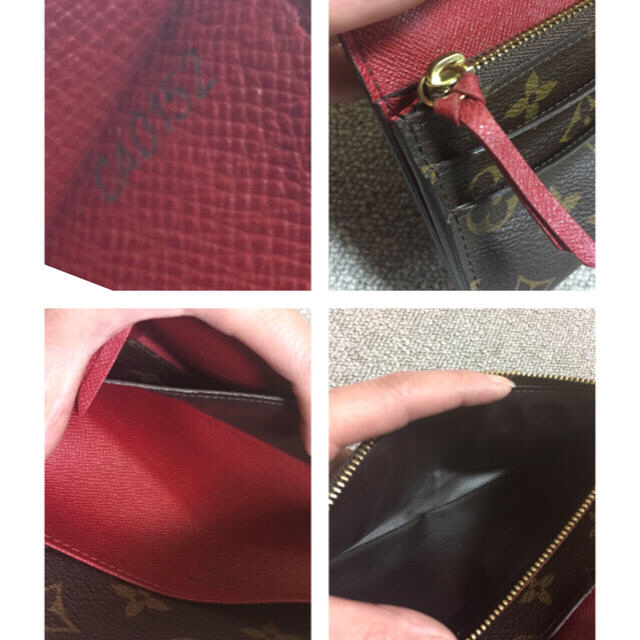 LOUIS VUITTON(ルイヴィトン)のヴィトン 財布 美品 赤 ポルトフォイユ モノグラム レッド ブラウン系 長財布 レディースのファッション小物(財布)の商品写真