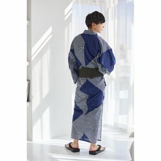 アンダンテ(ANDANTE)の新品 浴衣 セット 浴衣セット ゆかた 大人 メンズ 紺 黒 Y4-59 M(浴衣)