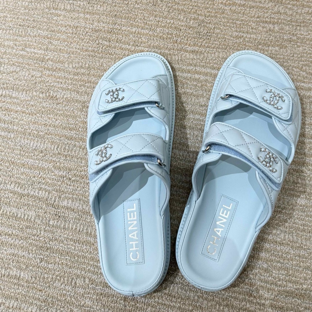 CHANEL - 24SS 新作 CHANEL フットベット サンダル ブルーの通販 CHANEL - 24SS 新作 CHANEL フットベット サンダル ブルーの通販