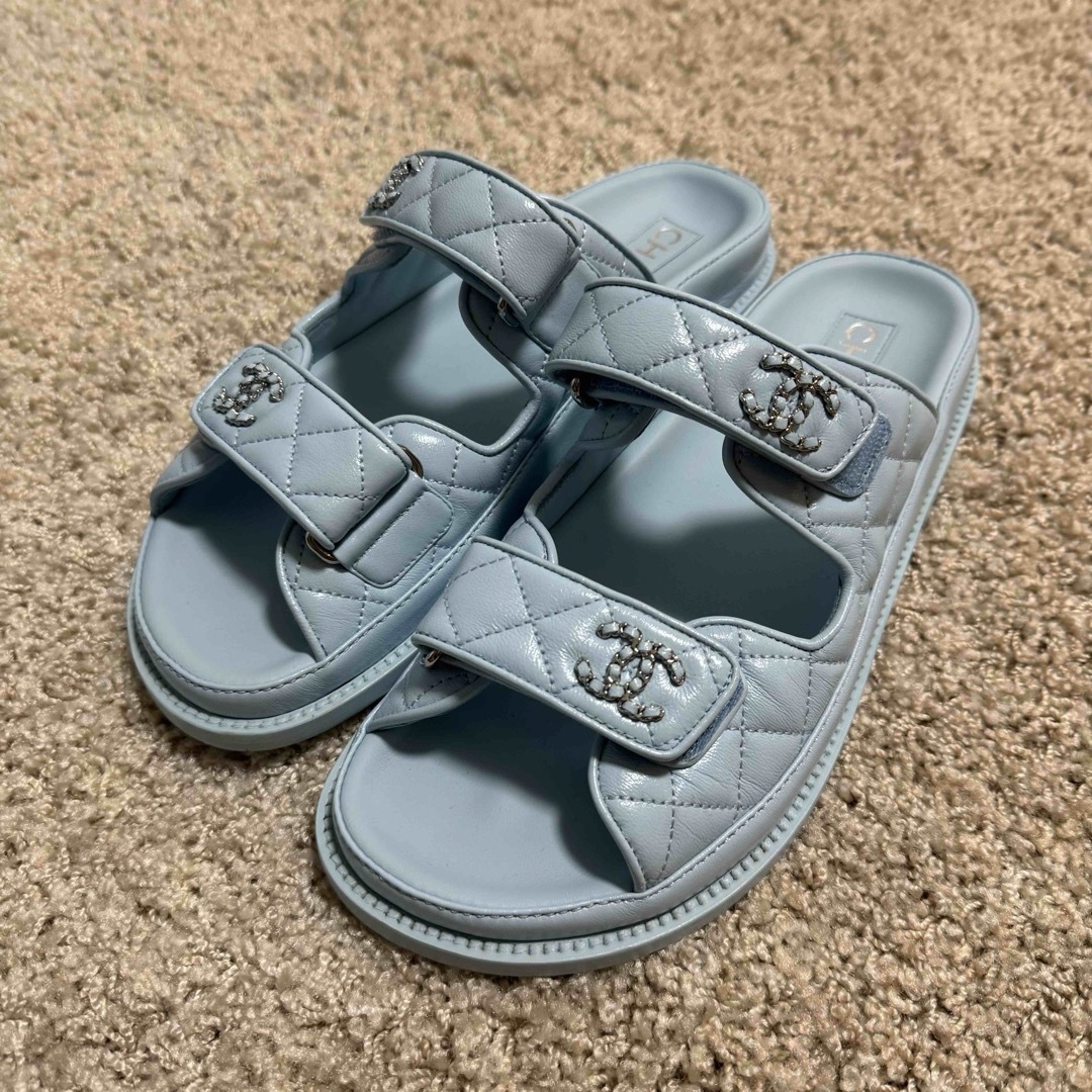 CHANEL - 24SS 新作 CHANEL フットベット サンダル ブルーの通販 CHANEL - 24SS 新作 CHANEL フットベット サンダル ブルーの通販