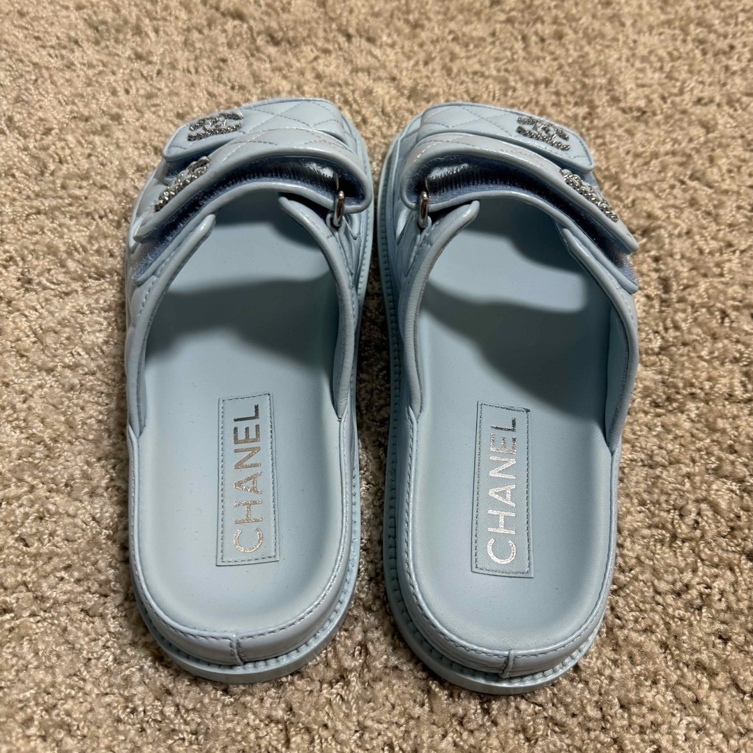 CHANEL - 24SS 新作 CHANEL フットベット サンダル ブルーの通販 CHANEL - 24SS 新作 CHANEL フットベット サンダル ブルーの通販