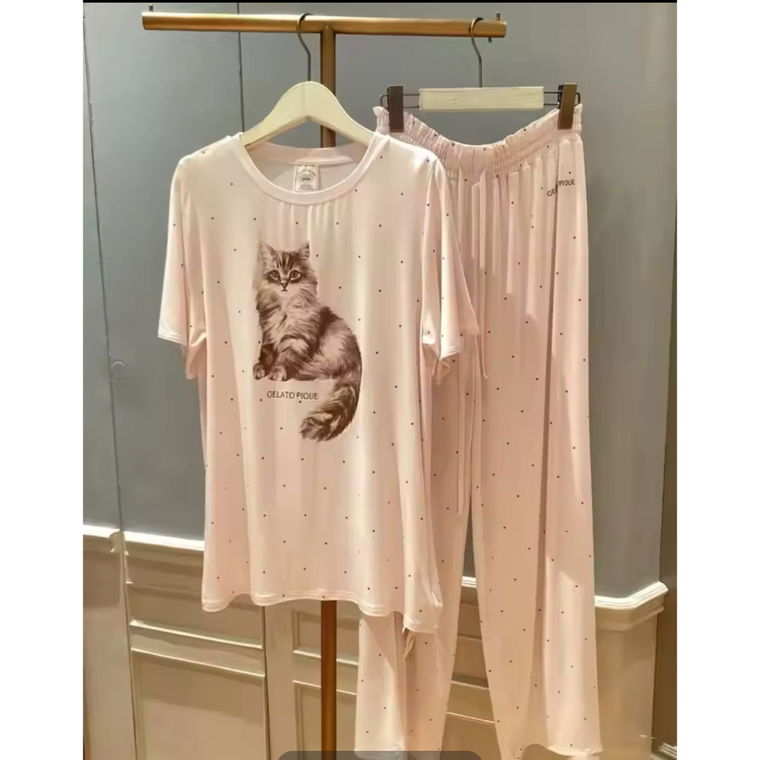 新品 ジェラートピケ ジェラピケ キャット 猫 ネコ ピンク 上下 新品 ジェラートピケ ジェラピケ キャット 猫 ネコ ピンク 上下