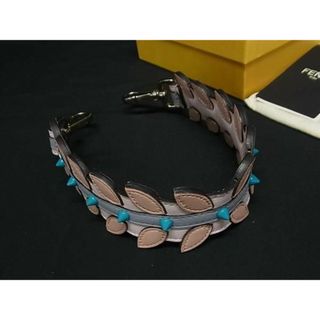 フェンディ(FENDI)の■新品同様■ FENDI フェンディ ストラップユー レザー スタッズ バッグ用 ショルダーストラップ ピンクベージュ系×ブルー系 AY8659(ショルダーバッグ)