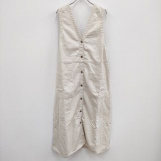 ツムグ(tumugu)のtumugu TB23125 10ozコットンリネンデニム 2way ジャンパースカート 定価26180円 ワンピース 24SS ベージュ レディース ツムグ【中古】4-0802M♪(ロングワンピース/マキシワンピース)