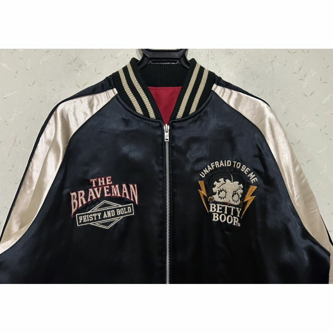 BRAVEMAN×ベディちゃん 刺繍 リバーシブル ジャケット XL スカジャン BRAVEMAN×ベディちゃん 刺繍 リバーシブル ジャケット XL スカジャン