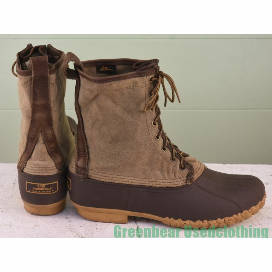 売れ筋がひクリスマスプレゼント! - L.L.Bean USA製 カーキ キャンバス ビーンブーツ L.L.ビーン 男性用