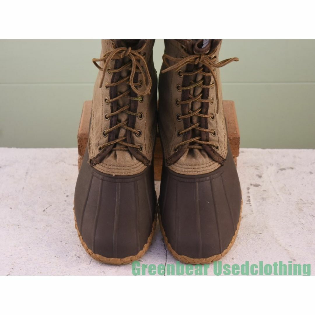 無料配達 L.L.Bean - カーキ キャンバス ビーンブーツ L.L.ビーン USA製 男性用