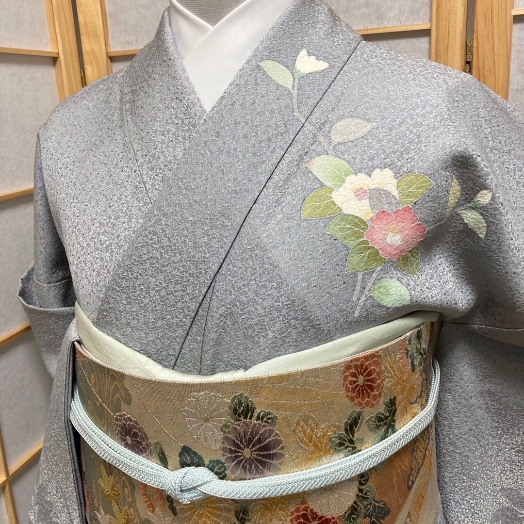 美品 ブラック訪問着大きいサイズ