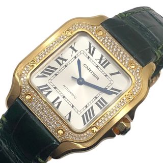 カルティエ(Cartier)の　カルティエ Cartier サントス ドゥ カルティエ WJSA0008 シルバー K18YG/レザーストラップ 自動巻き メンズ 腕時計(その他)