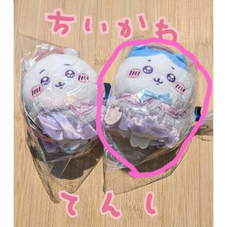 チイカワ(ちいかわ)のハチワレ  【ちいかわ】 てんし?あくま  てんしな大きめマスコッ(ぬいぐるみ)