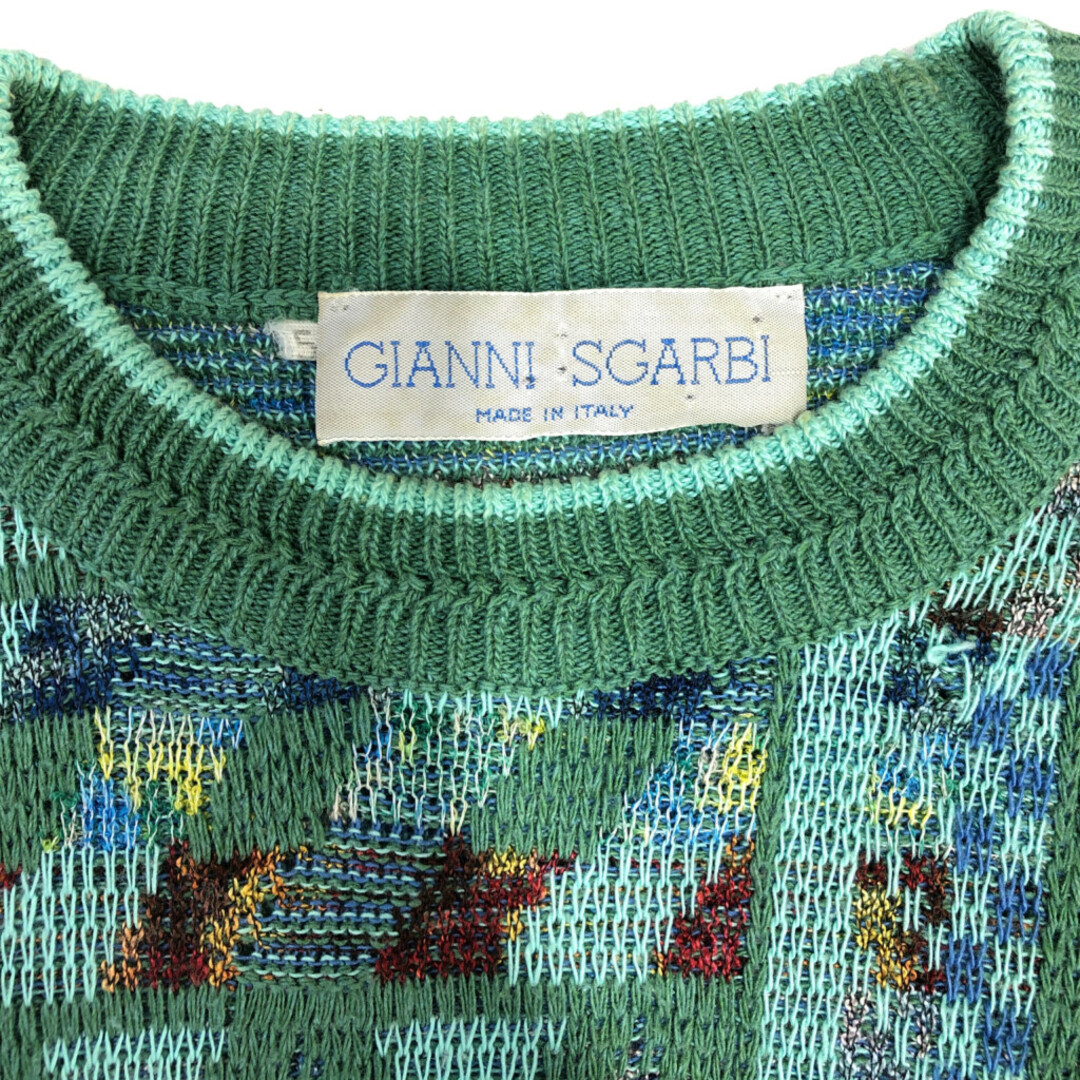 イタリア製 GIANNI SGARBI セーター 総柄 グリーン (メンズ 52 イタリア製 GIANNI SGARBI セーター 総柄 グリーン (メンズ 52