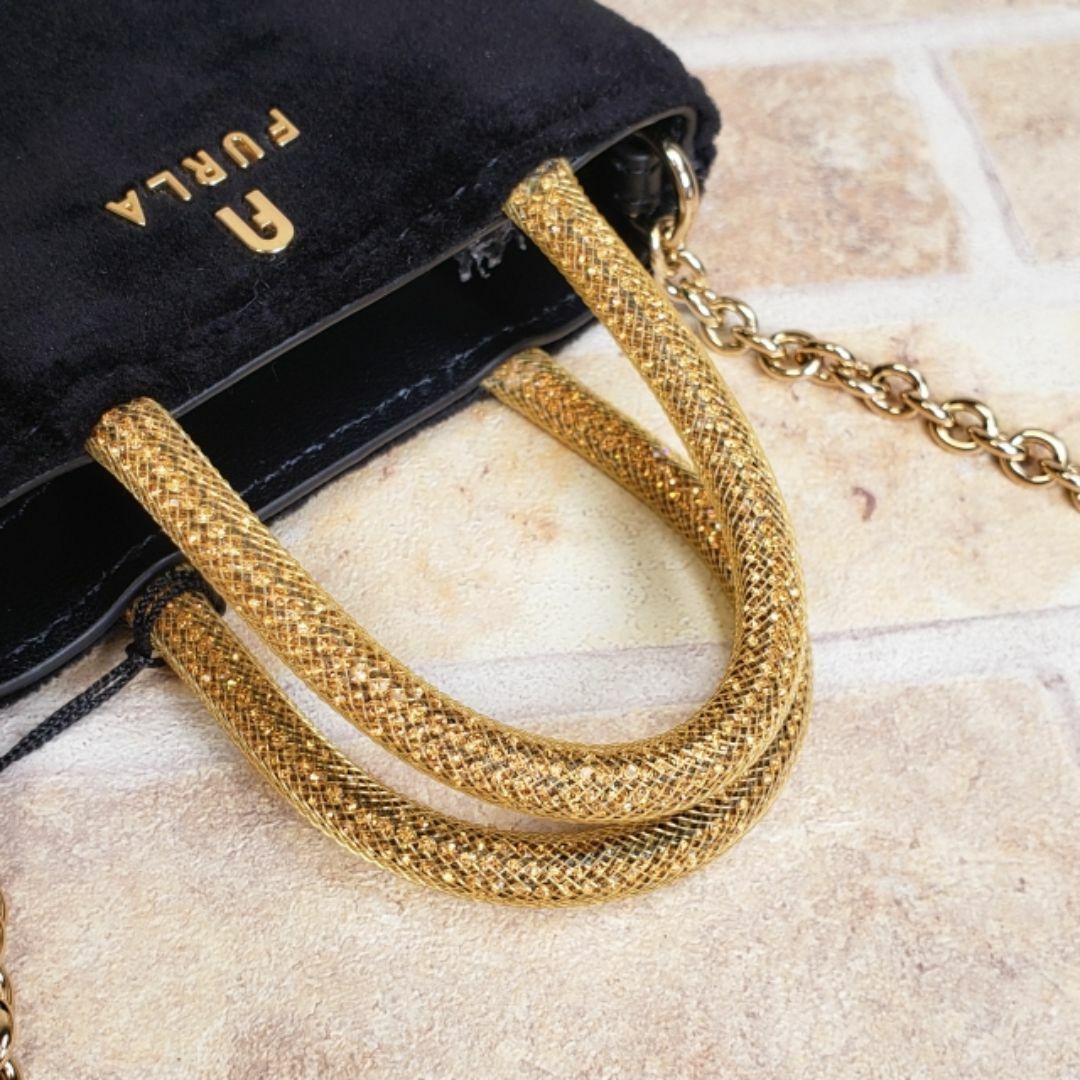 FURLA - 未使用 フルラ FURLA ☆ ベロア 2WAY パーティーバッグ FURLA - 未使用 フルラ FURLA ☆ ベロア 2WAY パーティーバッグ