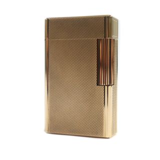 デュポン(DUPONT)の外装美品★Dupont デュポン ライン1 ロング 総柄 ローラー式 ガス ライター ゴールド フランス製 メンズ 着火不可(タバコグッズ)