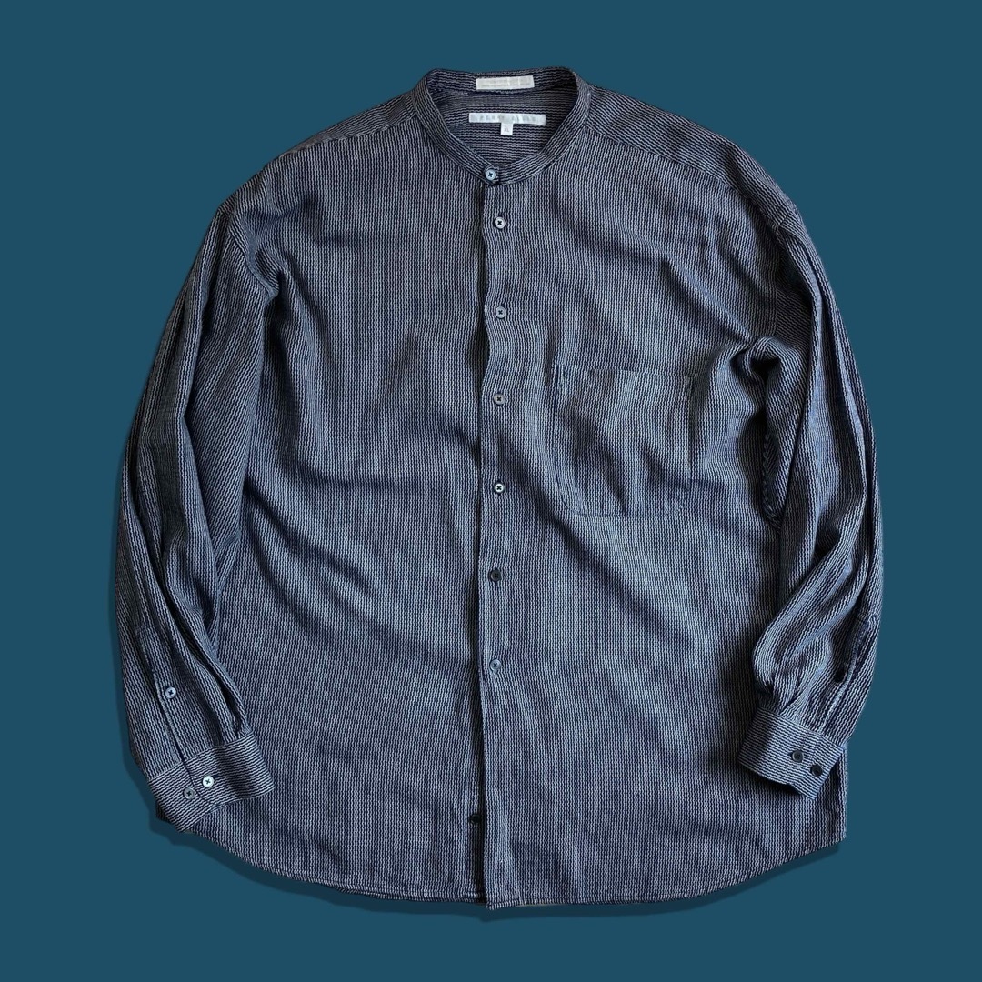 PERRY ELLIS - 90s ペリーエリス ノーカラーシャツ バンドカラー PERRY ELLIS - 90s ペリーエリス ノーカラーシャツ バンドカラー