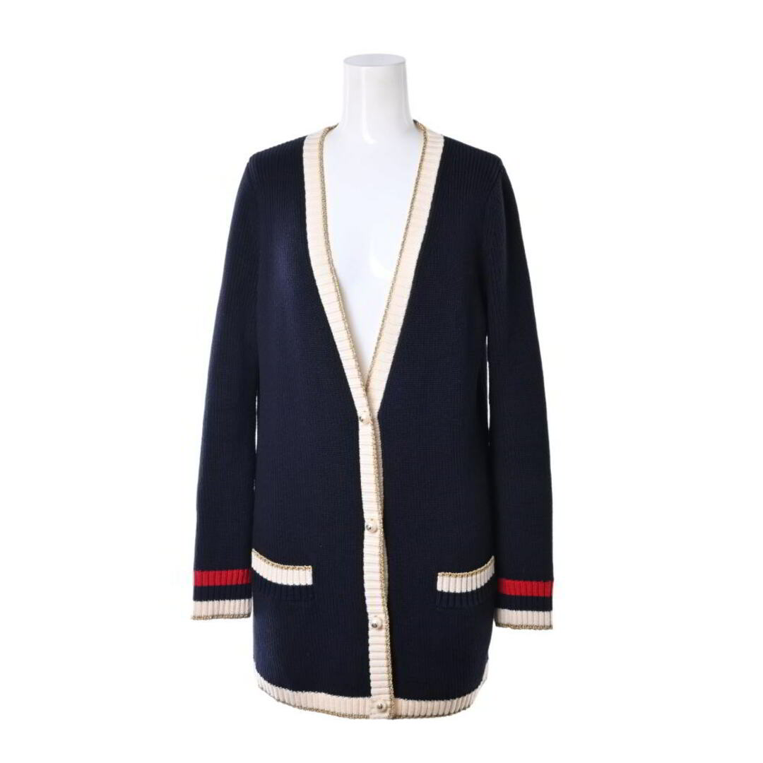 GUCCI - GUCCI LOVED 刺繍 パールボタン ウール ニット GUCCI - GUCCI LOVED 刺繍 パールボタン ウール ニット
