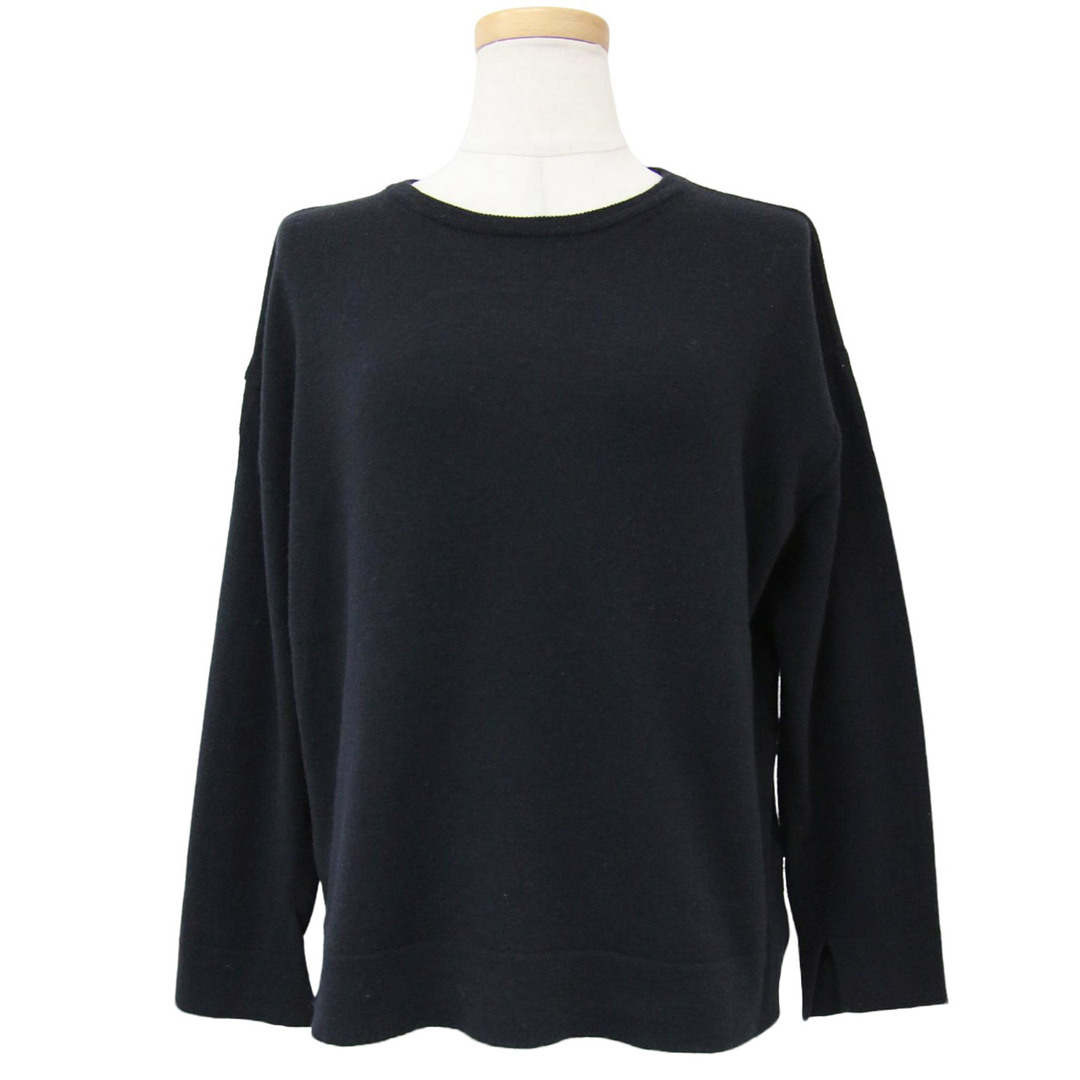 【超ポイント祭?期間限定】 ウール 23秋冬 サイズ:FREE 黒 ブラック ニット フローレント FLORENT クルーネック KNIT ニット プルオーバー トップス