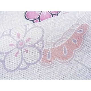 平和屋着物■夏物　小紋　絽　舞花文　洗える着物　CAAF9438yc(着物)