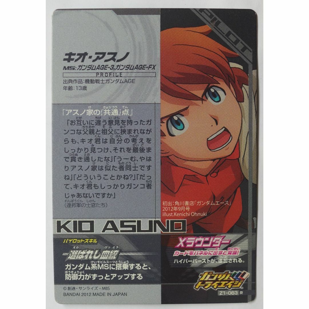 SD Gundam(BANDAI) - キオ アスノ Z1-063 R ガンダムトライ SD Gundam(BANDAI) - キオ アスノ Z1-063 R ガンダムトライ