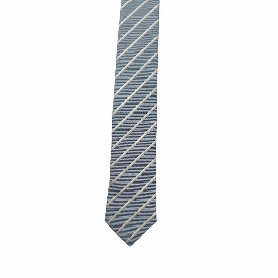 ARMANI COLLEZIONI(アルマーニ コレツィオーニ)の【美品】【ARMANI】ネクタイ　ストライプ　グレー×シルバー×ゴールド　メンズ メンズのファッション小物(ネクタイ)の商品写真