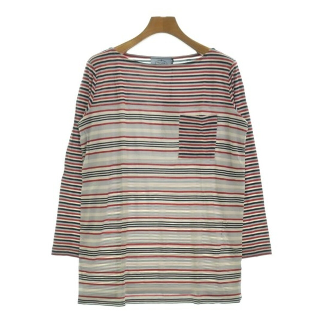 PRADA プラダ Tシャツ・カットソー L 赤x紺x白xグレー(ボーダー PRADA プラダ Tシャツ・カットソー L 赤x紺x白xグレー(ボーダー