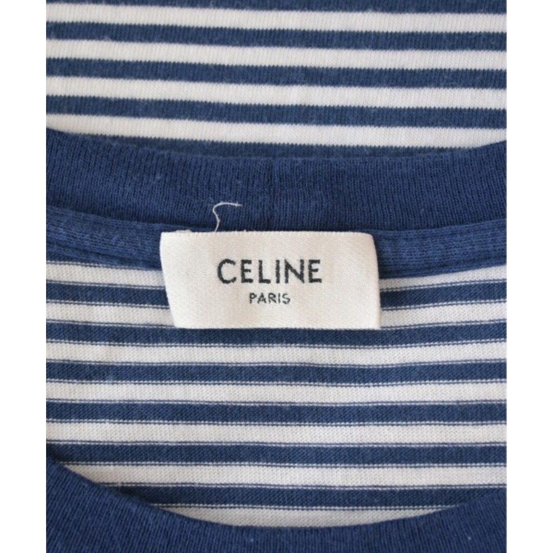 CELINE セリーヌ Tシャツ・カットソー XS 紺x白(ボーダー CELINE セリーヌ Tシャツ・カットソー XS 紺x白(ボーダー
