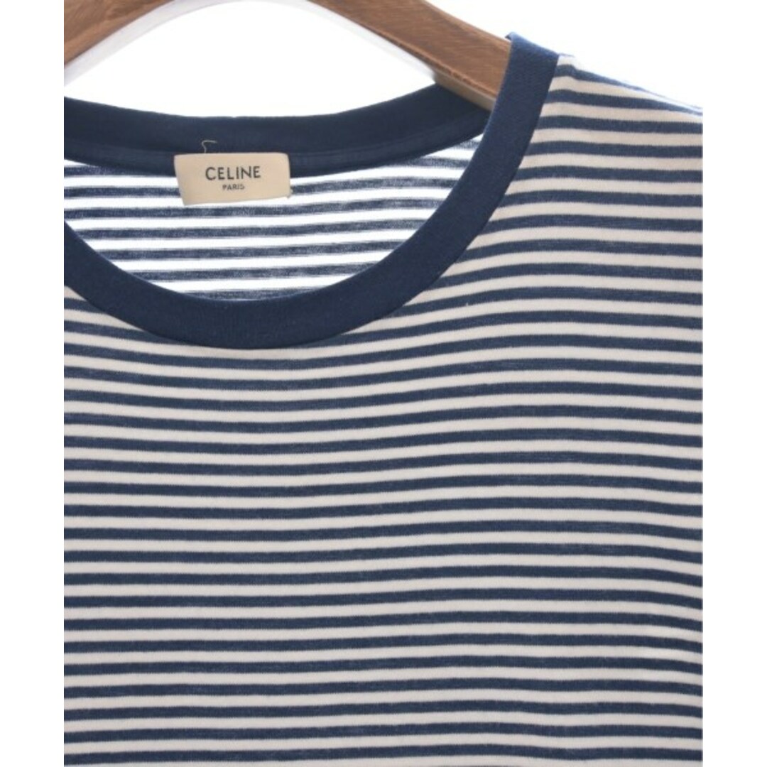 CELINE セリーヌ Tシャツ・カットソー XS 紺x白(ボーダー CELINE セリーヌ Tシャツ・カットソー XS 紺x白(ボーダー