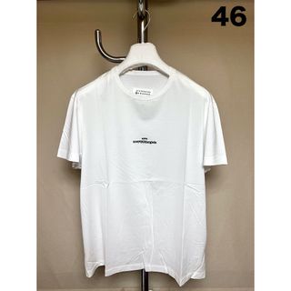 メゾンマルジェラ(Maison Margiela（旧Maison Martin Margiela）)の新品 46 マルジェラ 23aw ブランドロゴ反転Tシャツ 白黒 6701(Tシャツ/カットソー(半袖/袖なし))
