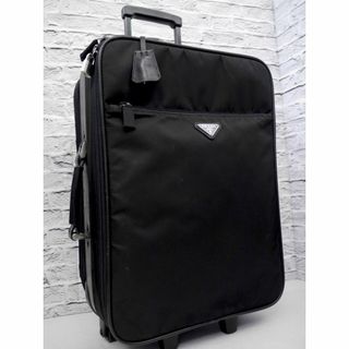 PRADA キャリーケース V196 悔い 三角ロゴ ブラック レザー ナイロン PRADA キャリーケース V196 悔い 三角ロゴ ブラック レザー ナイロン