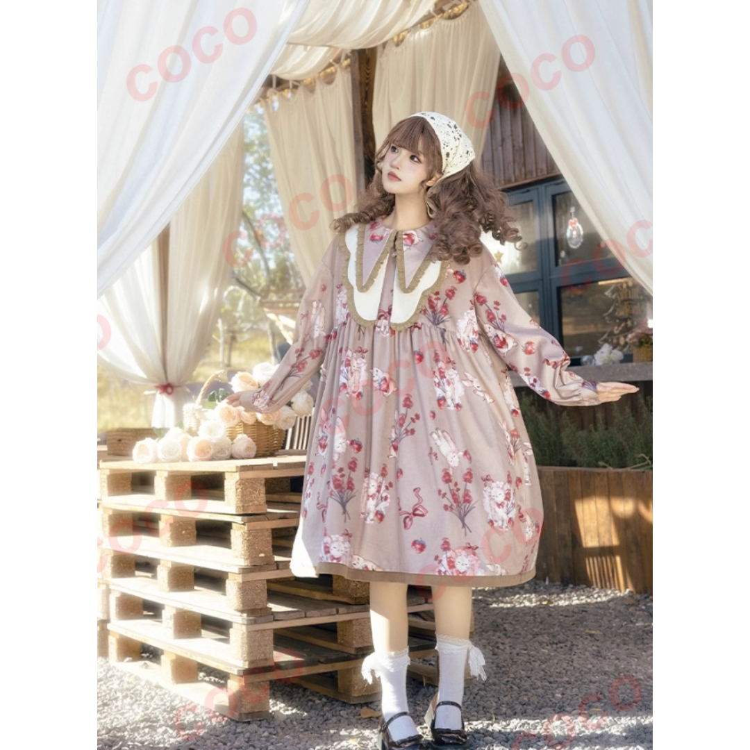 オリジナル lolita クラシカル カーキ色 ロリータ ワンピース　L263＃ オリジナル lolita クラシカル カーキ色 ロリータ ワンピース