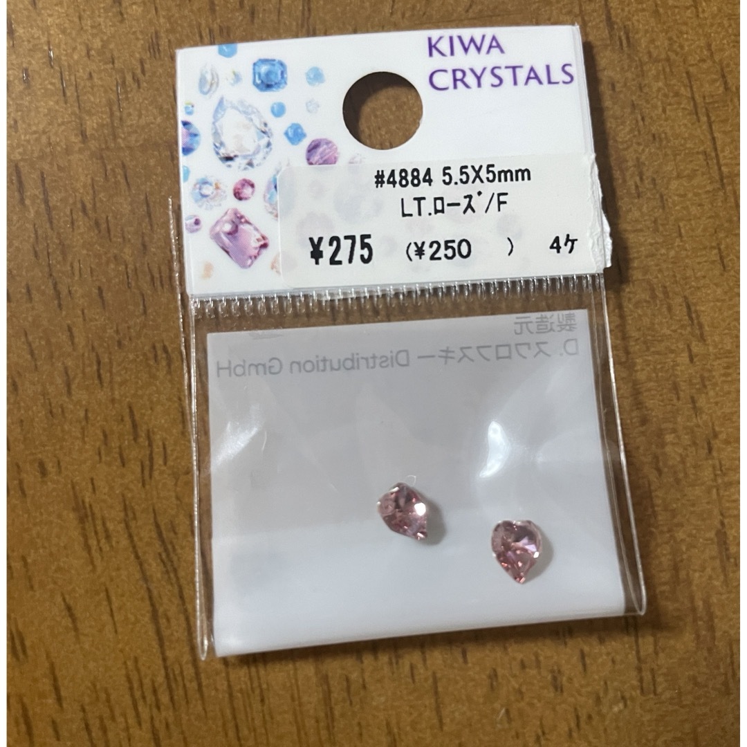 貴和製作所 貴和クリスタル ピンク ハート LT. ローズ ♯4884 ハンドメイドの素材/材料(各種パーツ)の商品写真