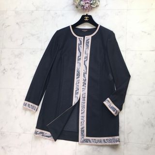 LEONARD - 近年美品 LEONARD レオナール メッシュ ロング コート LEONARD - 近年美品 LEONARD レオナール メッシュ ロング コート