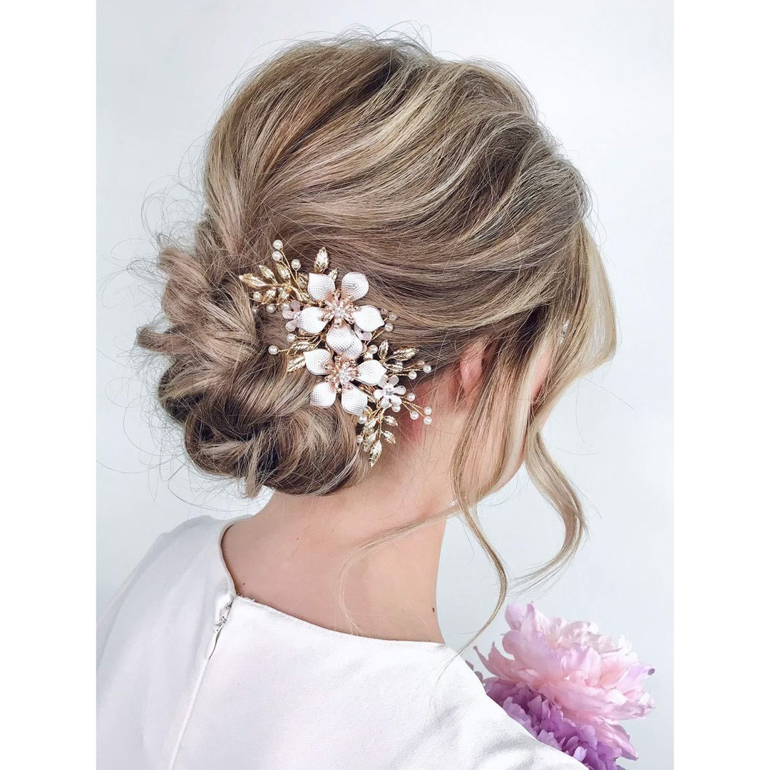 ⭐️ヘアアクセサリーバレッタゴールド結婚式髪飾り和装ヘアピン ⭐️ヘアアクセサリーバレッタゴールド結婚式髪飾り和装ヘアピン