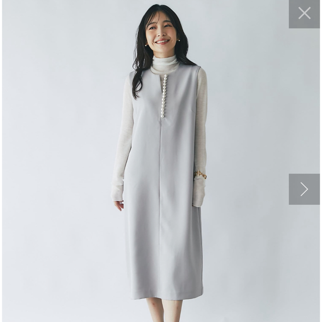 La boutique BonBon(ラブティックボンボン)の人気スタッフmiki監修フロントビッグパールジャンドレ レディースのワンピース(ひざ丈ワンピース)の商品写真