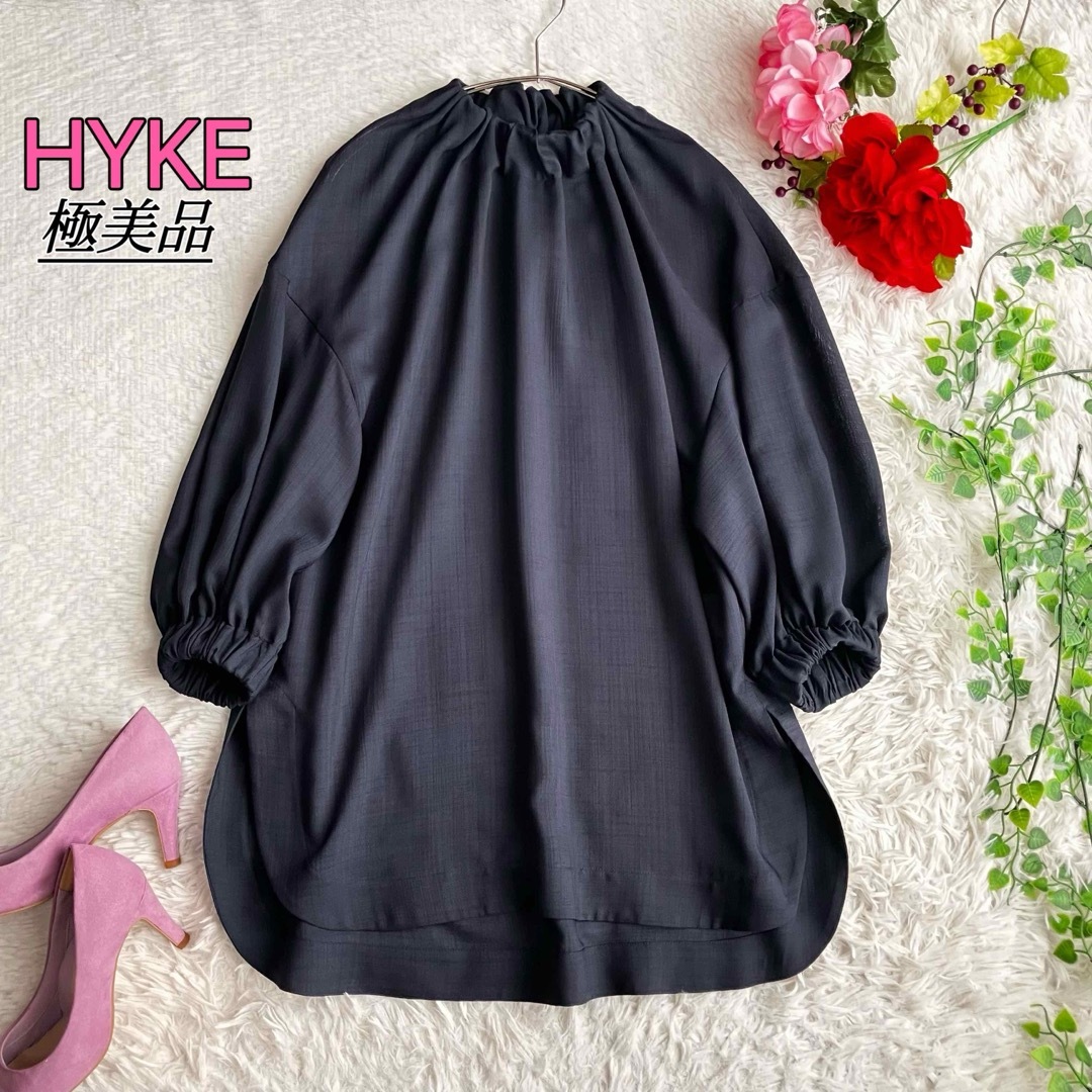 HYKE ハイク☆SHARK SKIN SHIRRED TOP シアーブラウス - s HYKE ハイク☆SHARK SKIN SHIRRED TOP シアーブラウス - s