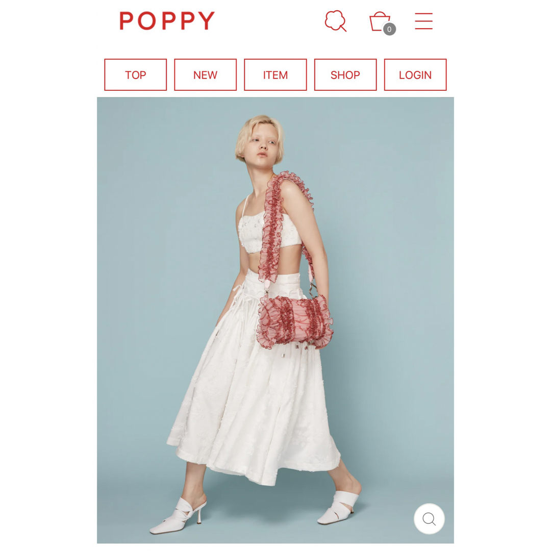 新品未使用 2024新作 POPPY ポピー チュールフリルバッグ あさ 新品未使用 2024新作 POPPY ポピー チュールフリルバッグ あさ