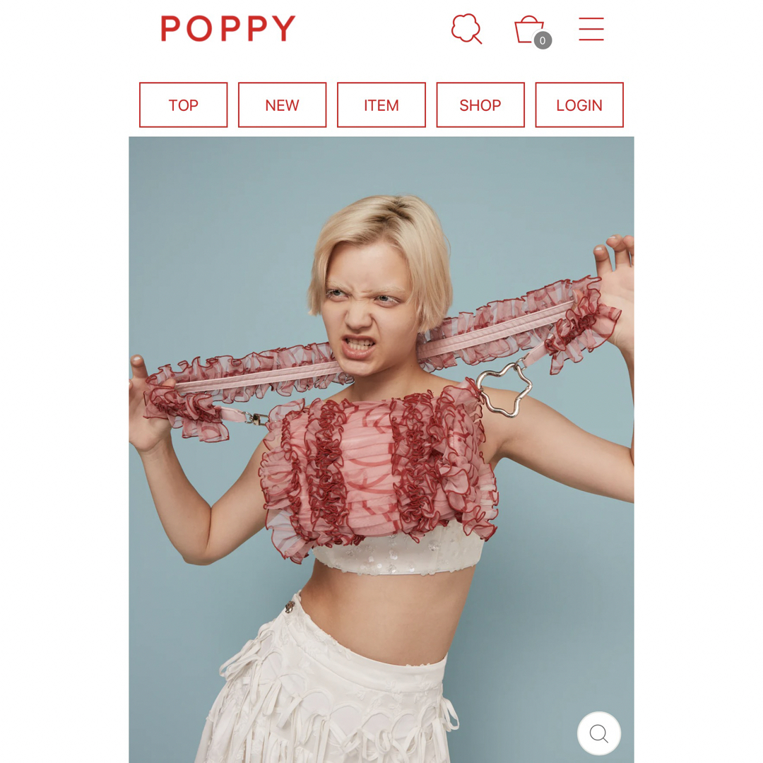 新品未使用 2024新作 POPPY ポピー チュールフリルバッグ あさ 新品未使用 2024新作 POPPY ポピー チュールフリルバッグ あさ