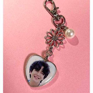 キーホルダー　お花　ハート(アイドルグッズ)