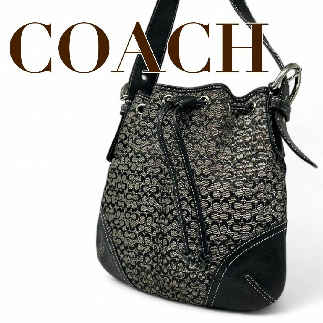 COACH コーチ ショルダーバッグ T8 キャンバス ブラック 6387 COACH コーチ ショルダーバッグ T8 キャンバス ブラック 6387