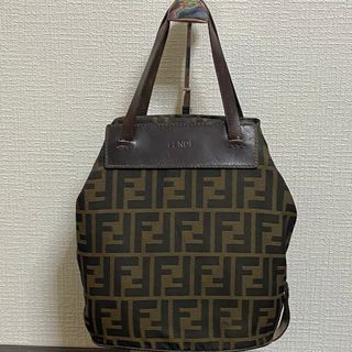 フェンディ(FENDI)のFENDIズッカ柄ハンドバッグ　フェンディズッカ柄レザーキャンパスハンドバッグ(ハンドバッグ)