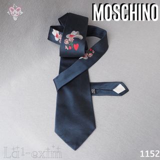 モスキーノ(MOSCHINO)の美品 古着 ブランド MOSCHINO モスキーノ シルク ハット 花 イタリア(ネクタイ)