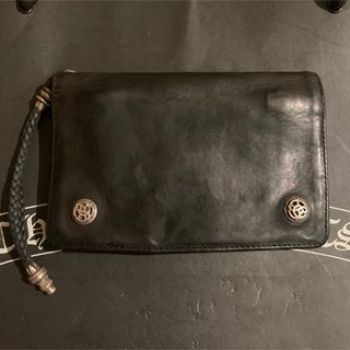 クロムハーツ(Chrome Hearts)のクロムハーツ　2zip ウォレットフローラルボタン　バイカーウォレット(折り財布)