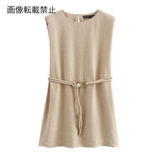 🧊8月新作🧊14912◆ノースリーブ ブラウス カットソー(シャツ/ブラウス(半袖/袖なし))