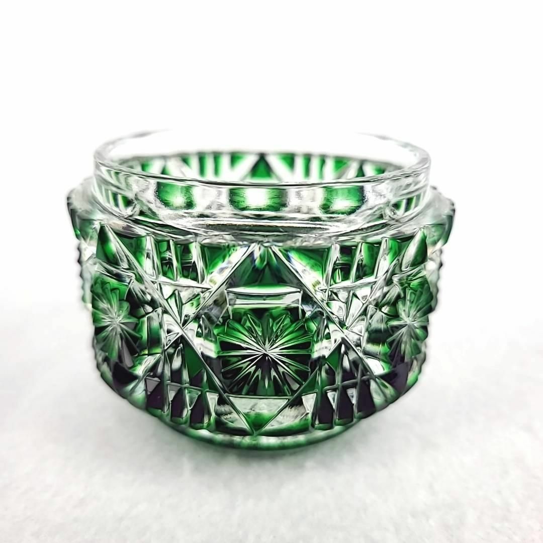 △美品△ 薩摩切子 猪口 3客 色被せ 八角籠目 △美品△ 薩摩切子 猪口 3客 色被せ 八角籠目