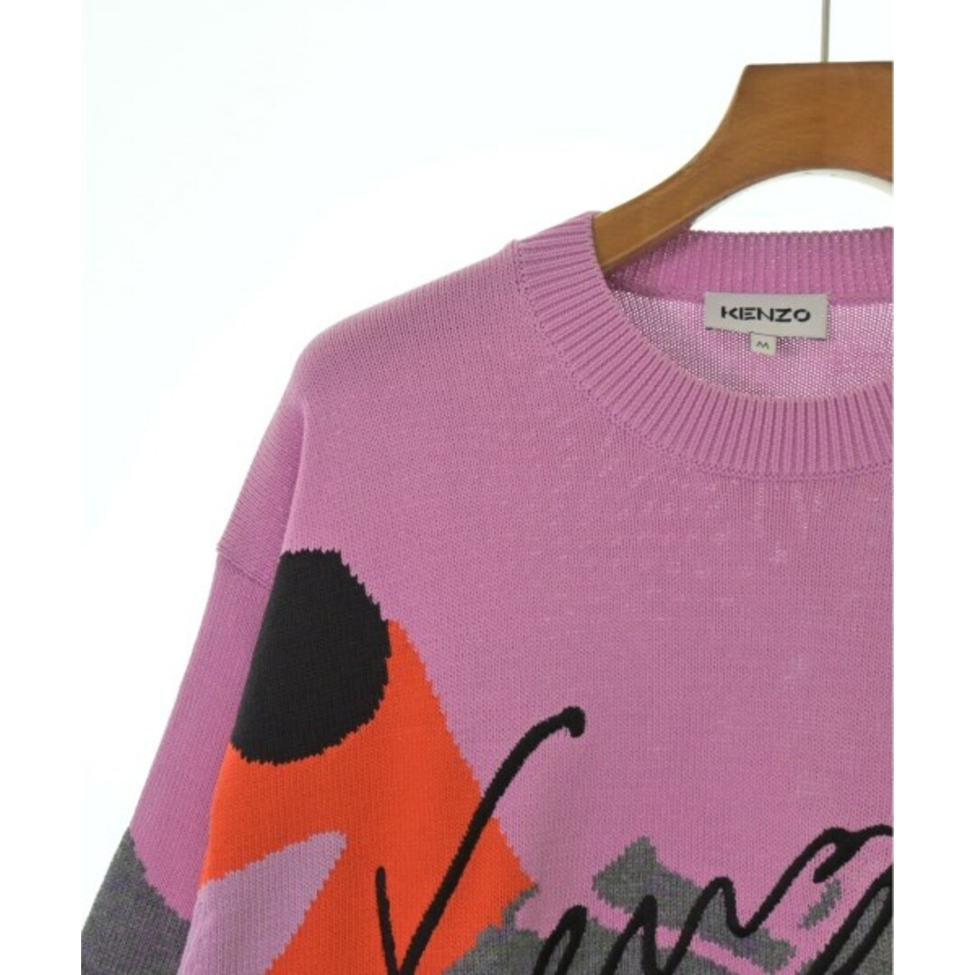 KENZO - KENZO ケンゾー ニット・セーター M グレーx紫xピンク KENZO - KENZO ケンゾー ニット・セーター M グレーx紫xピンク