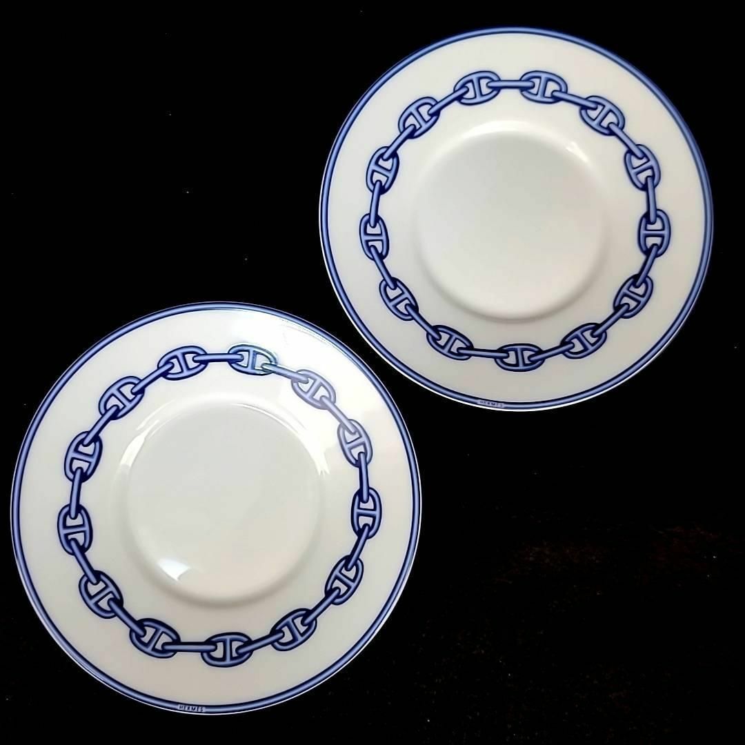 ◇美品◇ エルメス シェーヌダンクル ブルー カップ&ソーサー ◇美品◇ エルメス シェーヌダンクル ブルー カップ&ソーサー
