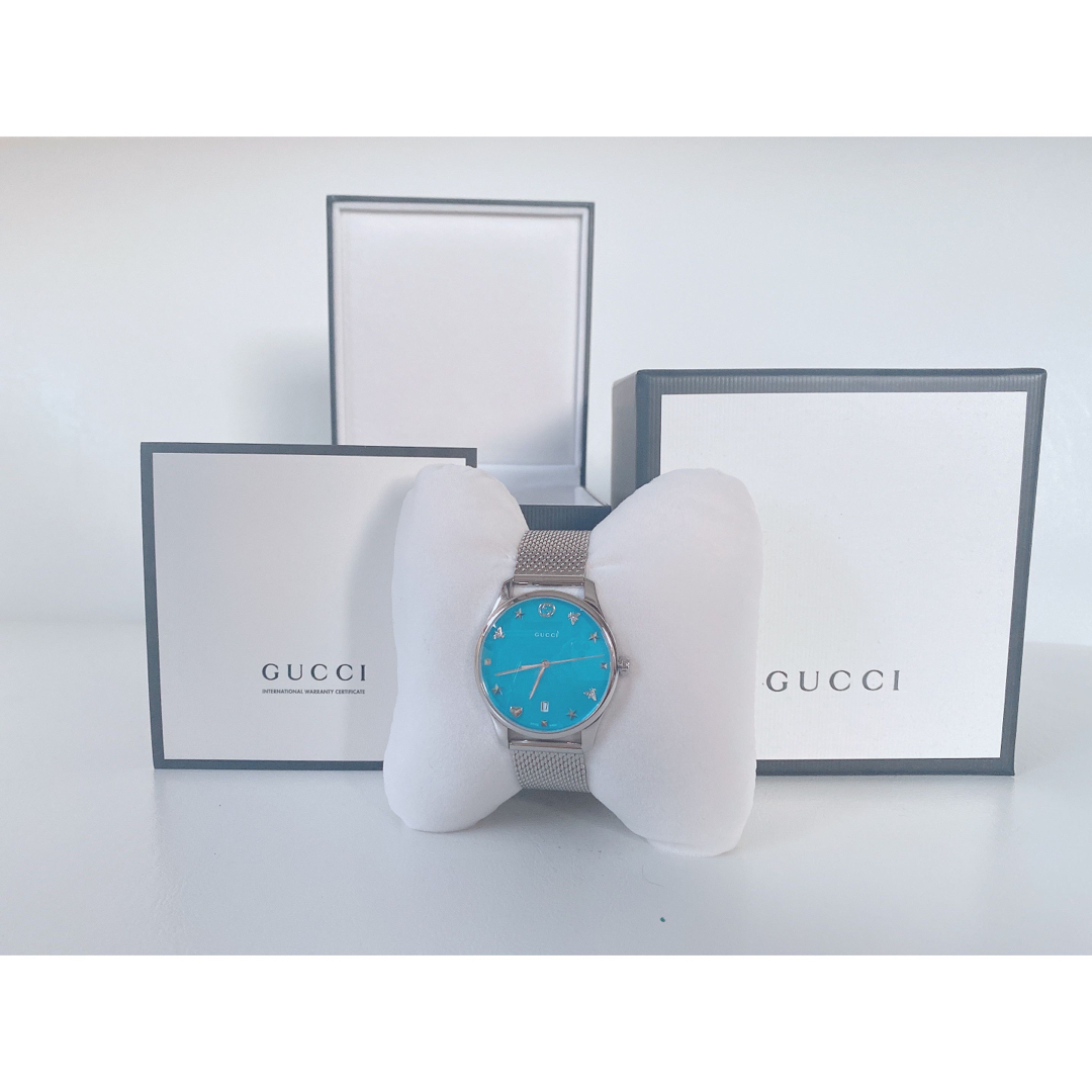 新品未使用正規品Gucci(グッチ)タイムレスターコイズブルー 新品未使用正規品Gucci(グッチ)タイムレスターコイズブルー