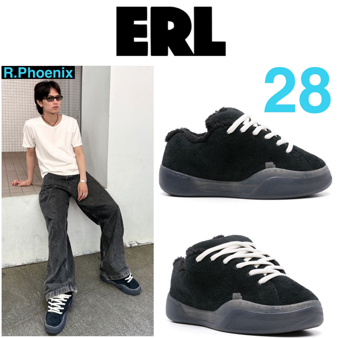 ERL】 VANPS SUEDE SKATE SNEAKER / BLACK ERL】 VANPS SUEDE SKATE SNEAKER / BLACK