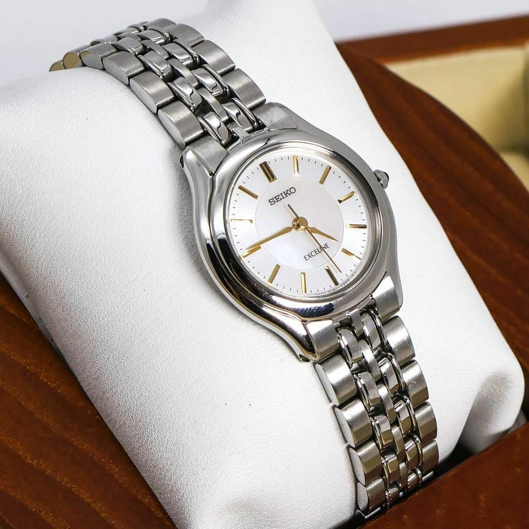 SEIKO - ◇稼働 SEIKO Exceline 腕時計 SWDL099 シェル文字盤 r SEIKO - ◇稼働 SEIKO Exceline 腕時計 SWDL099 シェル文字盤 r