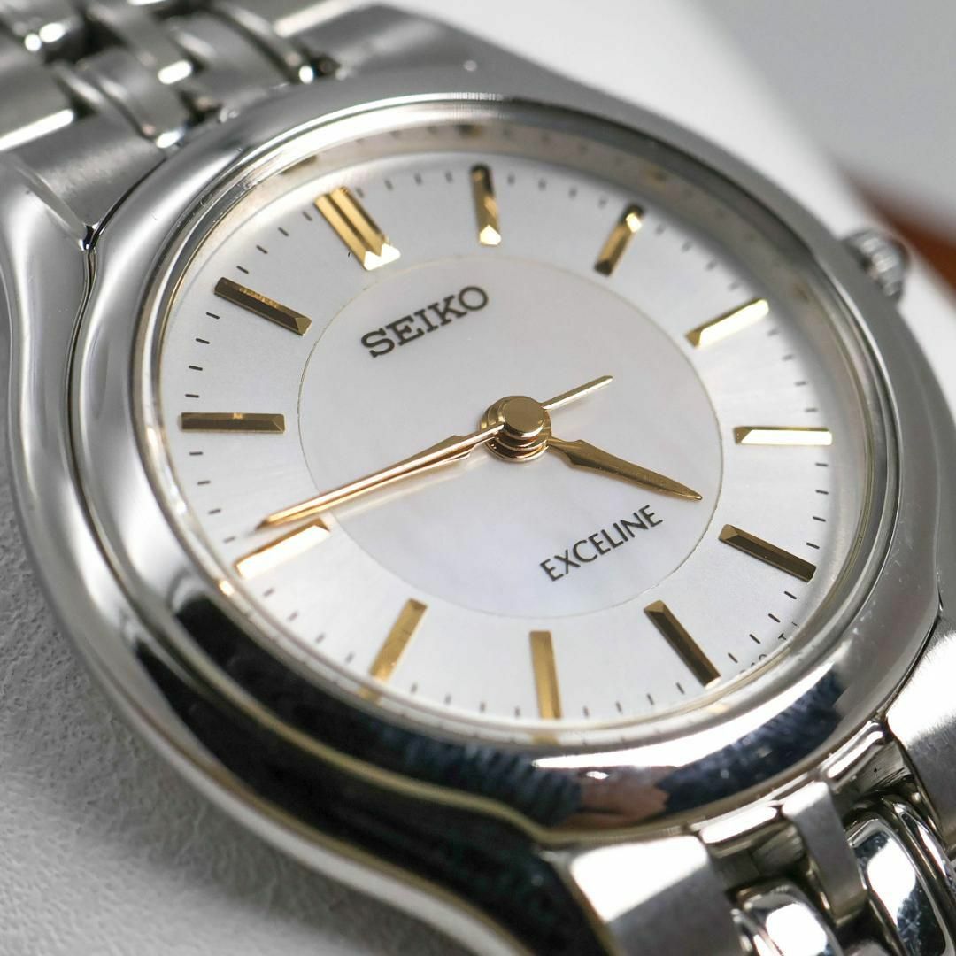 SEIKO - ◇稼働 SEIKO Exceline 腕時計 SWDL099 シェル文字盤 r SEIKO - ◇稼働 SEIKO Exceline 腕時計 SWDL099 シェル文字盤 r
